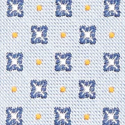 CRAVATTA SARTORIALE IN SETA JACQUARD AZZURRA Microfantasia fiore