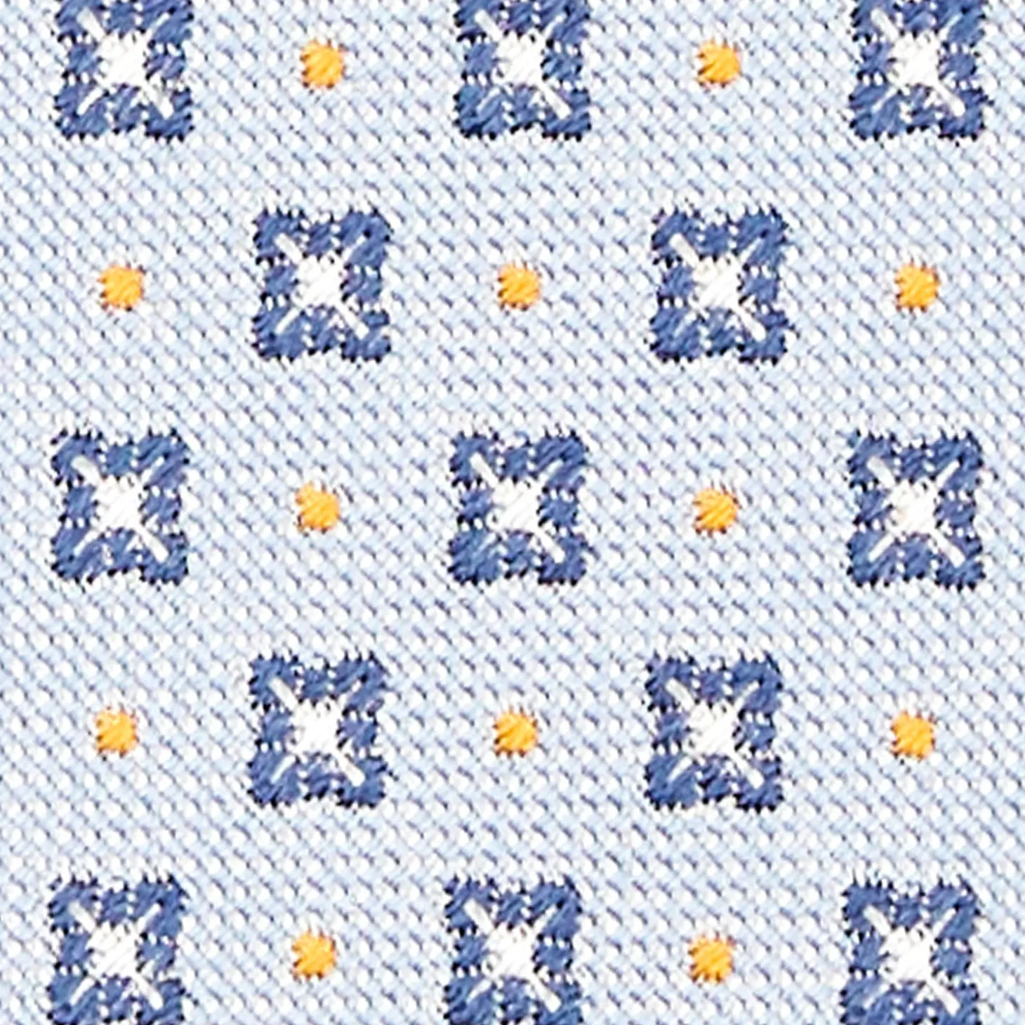 CRAVATTA SARTORIALE IN SETA JACQUARD AZZURRA Microfantasia fiore