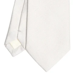 CRAVATTA SARTORIALE IN SETA JACQUARD BIANCA Tinta unita