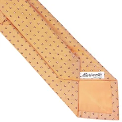 CRAVATTA SARTORIALE IN SETA JACQUARD ARANCIONE Microfantasia fiore