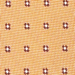 CRAVATTA SARTORIALE IN SETA JACQUARD ARANCIONE Microfantasia fiore