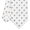CRAVATTA SARTORIALE IN SETA JACQUARD BIANCA Macrofantasia fiore