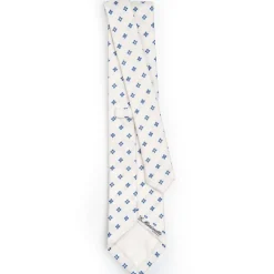 CRAVATTA SARTORIALE IN SETA JACQUARD BIANCA Macrofantasia fiore