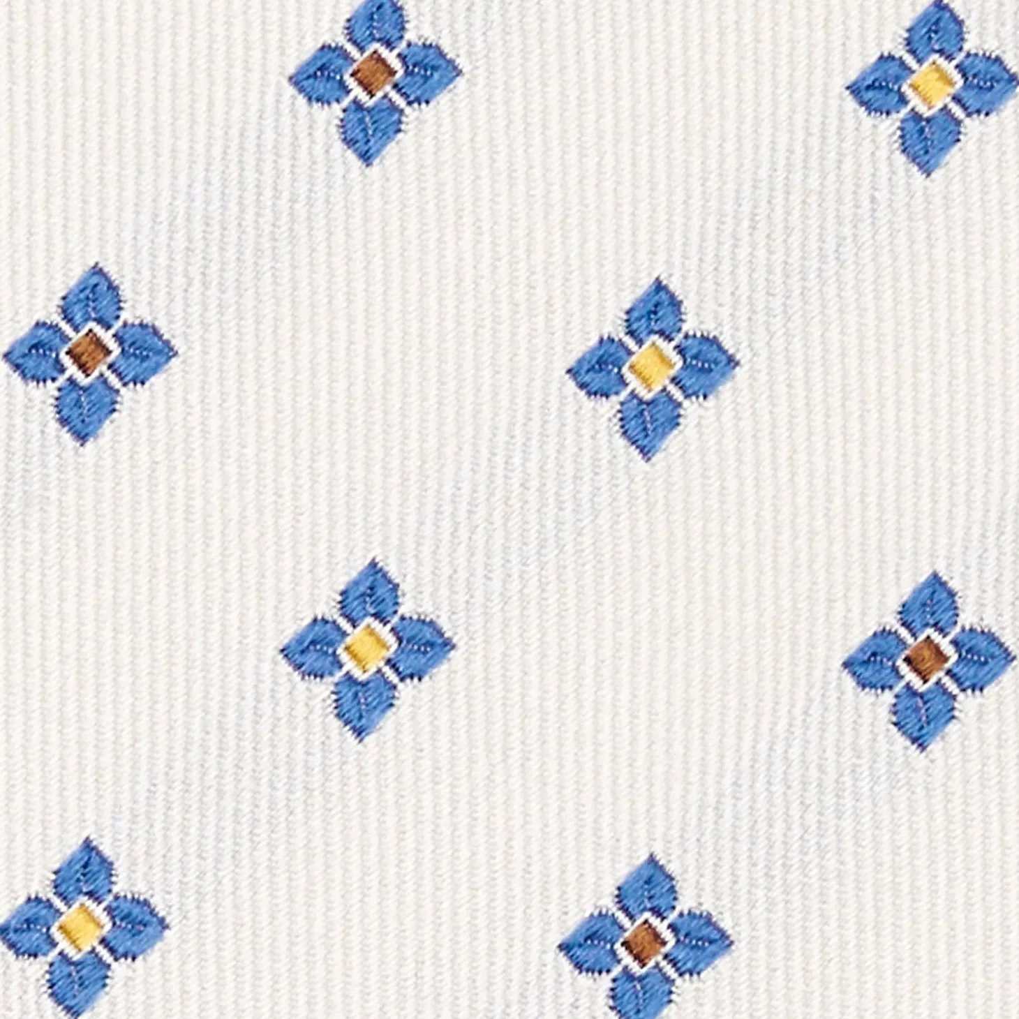 CRAVATTA SARTORIALE IN SETA JACQUARD BIANCA Macrofantasia fiore