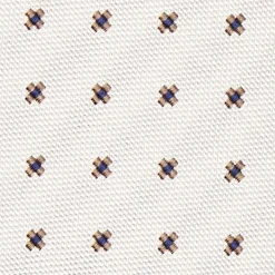 CRAVATTA SARTORIALE IN SETA JACQUARD BIANCA Microfantasia fiore