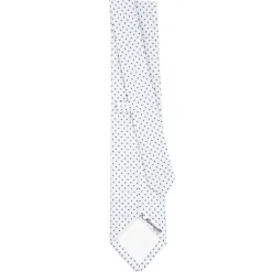 CRAVATTA SARTORIALE IN SETA JACQUARD BIANCA Microfantasia geometrica