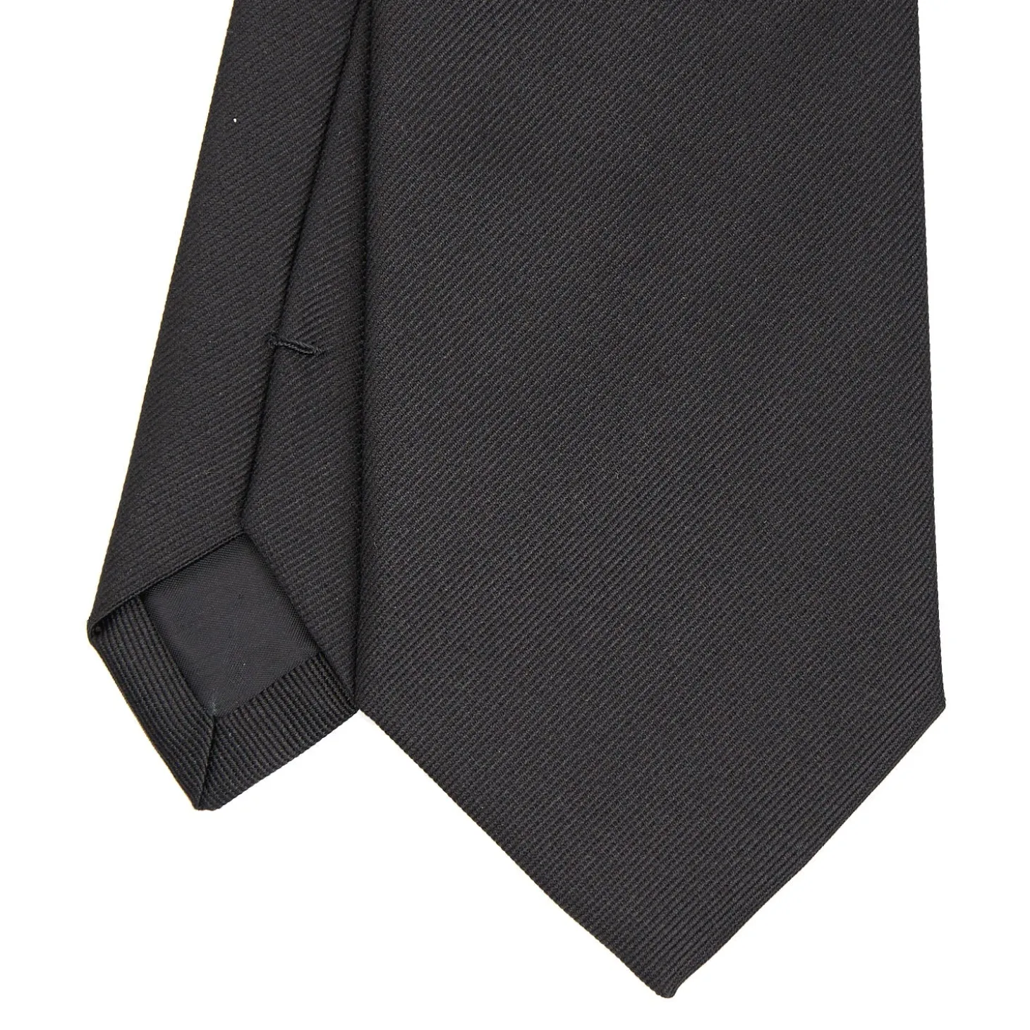 CRAVATTA SARTORIALE IN SETA JACQUARD NERA Tinta unita