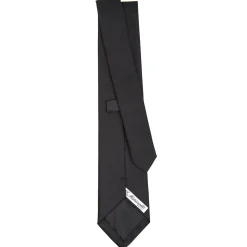 CRAVATTA SARTORIALE IN SETA JACQUARD NERA Tinta unita