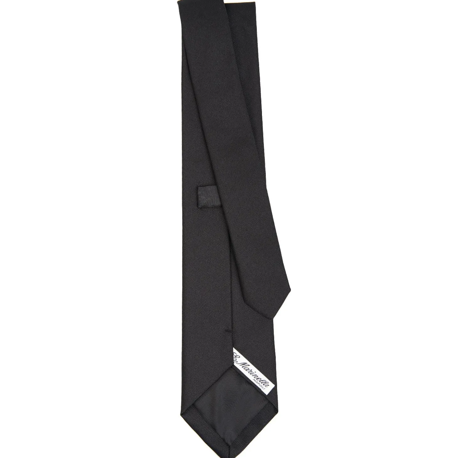 CRAVATTA SARTORIALE IN SETA JACQUARD NERA Tinta unita
