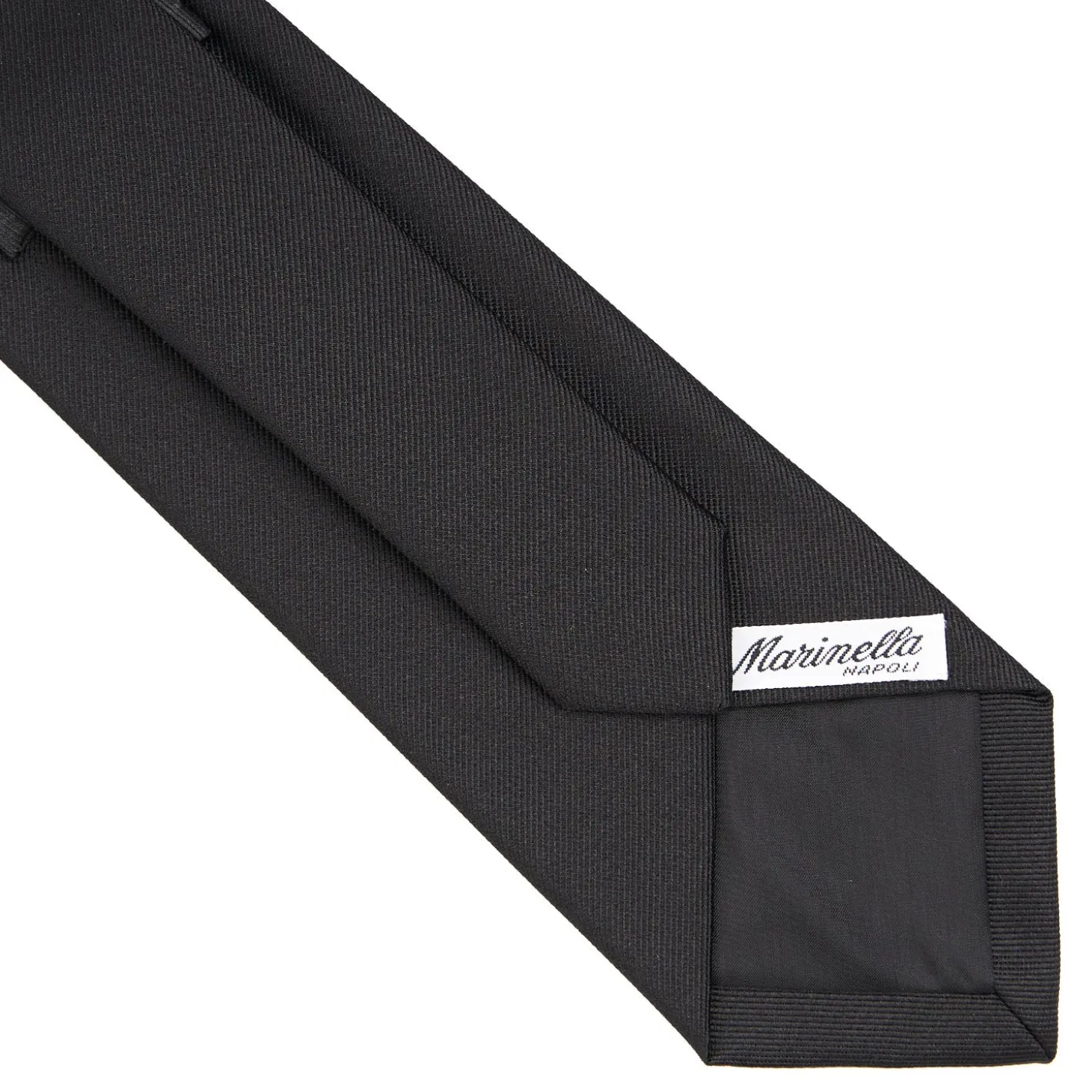 CRAVATTA SARTORIALE IN SETA JACQUARD NERA Tinta unita