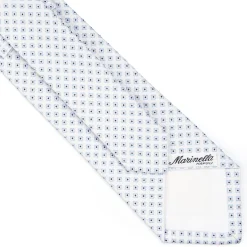 CRAVATTA SARTORIALE IN SETA JACQUARD BIANCA Microfantasia fiore
