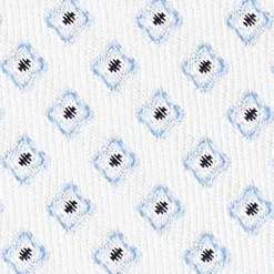 CRAVATTA SARTORIALE IN SETA JACQUARD BIANCA Microfantasia fiore