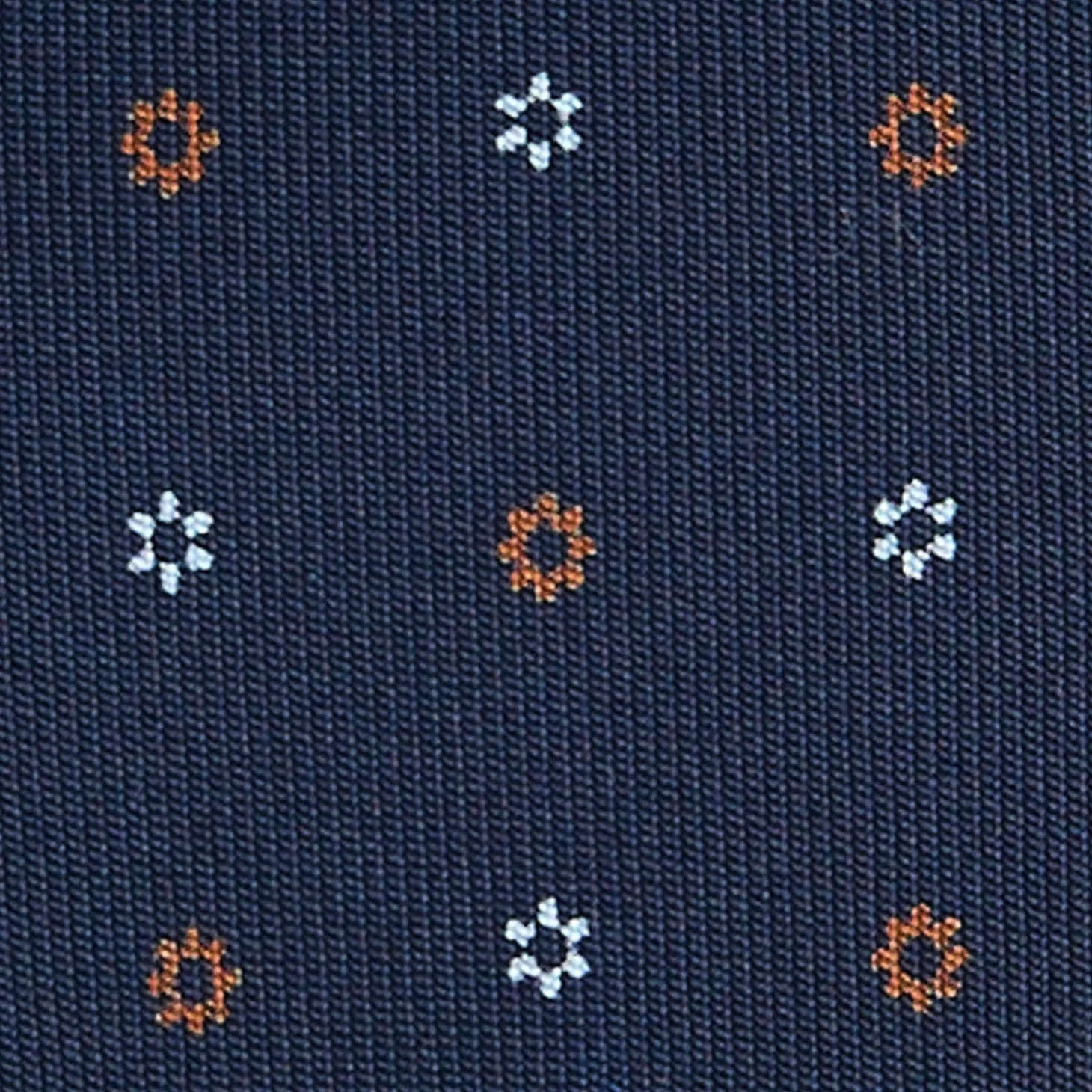 CRAVATTA SARTORIALE 7 PIEGHE IN SETA BLU SCURO Microfantasia fiore
