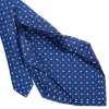 CRAVATTA SARTORIALE 7 PIEGHE IN SETA BLU Microfantasia fiore