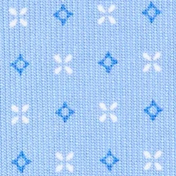 CRAVATTA SARTORIALE 7 PIEGHE IN SETA AZZURRA Microfantasia fiore