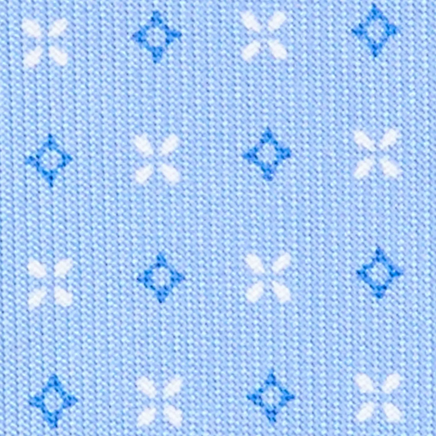 CRAVATTA SARTORIALE 5 PIEGHE IN SETA AZZURRA Microfantasia fiore