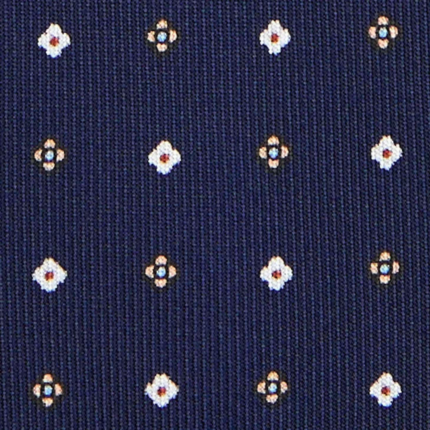 CRAVATTA SARTORIALE 5 PIEGHE IN SETA BLU SCUROMicrofantasia fiore