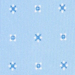 CRAVATTA SARTORIALE 7 PIEGHE IN SETA AZZURRA Microfantasia fiore