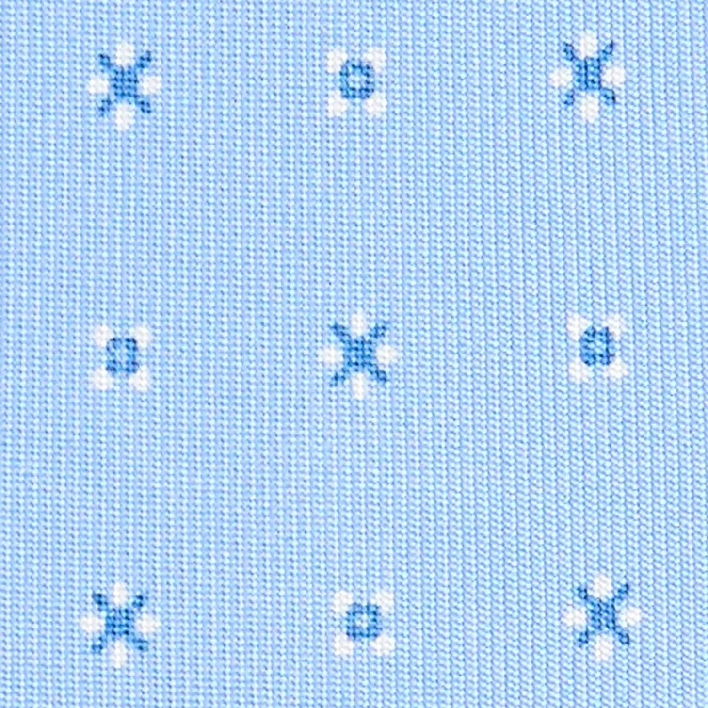 CRAVATTA SARTORIALE 5 PIEGHE IN SETA AZZURRA Microfantasia fiore
