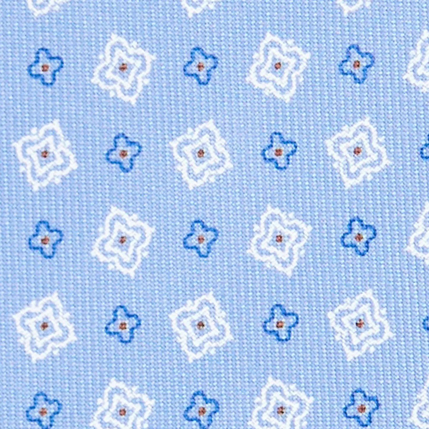 CRAVATTA SARTORIALE 9 PIEGHE IN SETA AZZURRA Microfantasia fiore