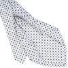 CRAVATTA SARTORIALE 7 PIEGHE IN SETA BIANCA Microfantasia fiore