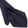 CRAVATTA SARTORIALE 9 PIEGHE IN SETA BLU SCURO Microfantasia fiore