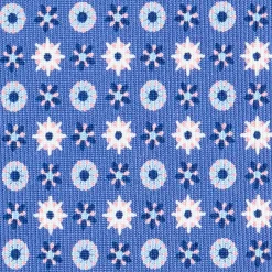 CRAVATTA SARTORIALE 9 PIEGHE IN SETA AZZURRO POLVERE Microfantasia fiore