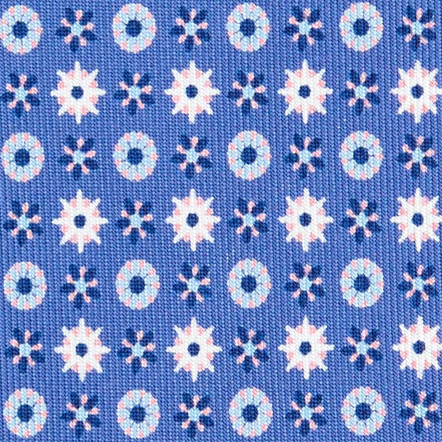 CRAVATTA SARTORIALE 9 PIEGHE IN SETA AZZURRO POLVERE Microfantasia fiore