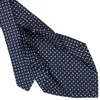 CRAVATTA SARTORIALE 9 PIEGHE IN SETA BLU SCURO Microfantasia fiore