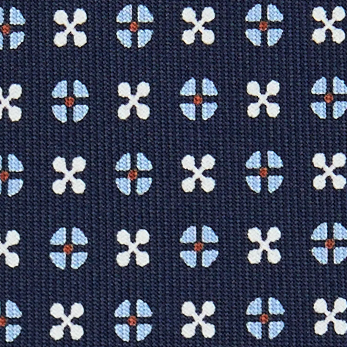 CRAVATTA SARTORIALE 9 PIEGHE IN SETA BLU SCURO Microfantasia fiore