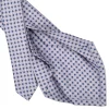 CRAVATTA SARTORIALE 5 PIEGHE IN SETA GRIGIO CHIARO Microfantasia fiore