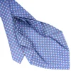 CRAVATTA SARTORIALE 9 PIEGHE IN SETA AZZURRO POLVERE Microfantasia fiore
