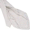 CRAVATTA SARTORIALE 7 PIEGHE IN SETA BIANCA Microfantasia fiore
