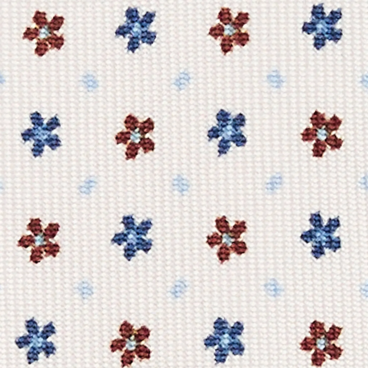 CRAVATTA SARTORIALE 5 PIEGHE IN SETA BIANCA Microfantasia fiore
