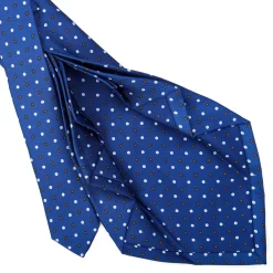 CRAVATTA SARTORIALE 9 PIEGHE IN SETA BLU Microfantasia fiore