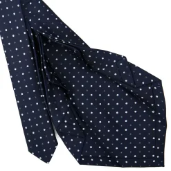 CRAVATTA SARTORIALE 9 PIEGHE IN SETA BLU SCURO Microfantasia fiore