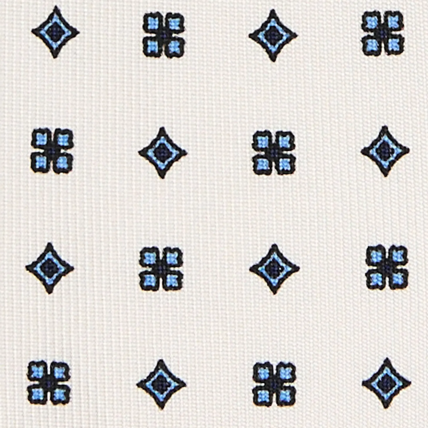 CRAVATTA SARTORIALE 9 PIEGHE IN SETA BIANCA Microfantasia fiore