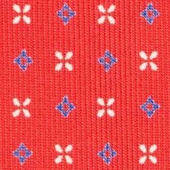 CRAVATTA SARTORIALE 9 PIEGHE IN SETA ROSSA Microfantasia fiore