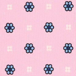 CRAVATTA SARTORIALE 5 PIEGHE IN SETA ROSA Microfantasia fiore