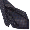 CRAVATTA SARTORIALE 9 PIEGHE IN SETA BLU SCURO Microfantasia fiore