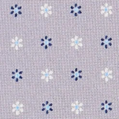 CRAVATTA SARTORIALE 7 PIEGHE IN SETA GRIGIO CHIARO Microfantasia fiore