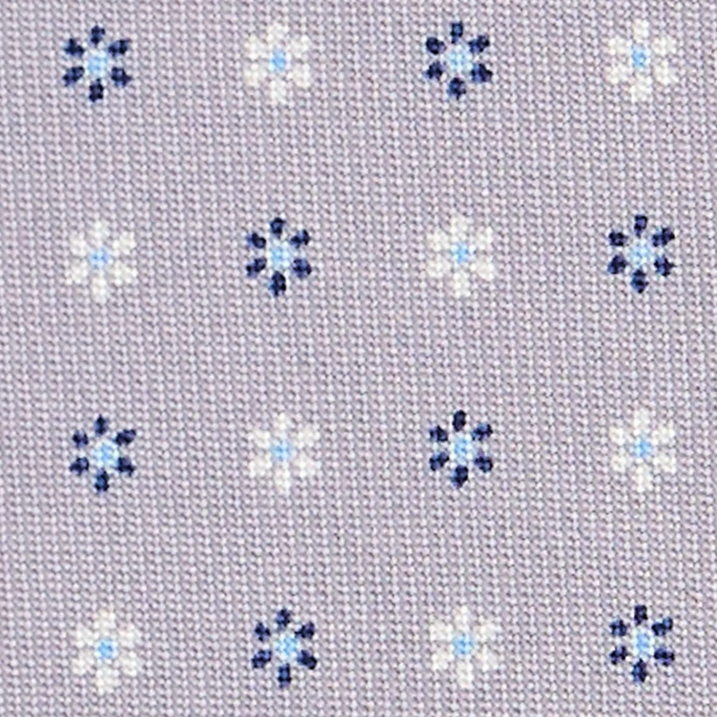 CRAVATTA SARTORIALE 7 PIEGHE IN SETA GRIGIO CHIARO Microfantasia fiore