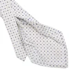 CRAVATTA SARTORIALE 7 PIEGHE IN SETA BIANCA Microfantasia fiore