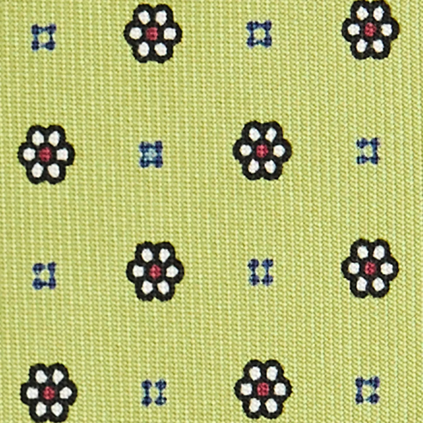 CRAVATTA SARTORIALE 5 PIEGHE IN SETA VERDE CHIARO Microfantasia fiore