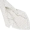 CRAVATTA SARTORIALE 7 PIEGHE IN SETA BIANCA Microfantasia fiore