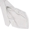 CRAVATTA SARTORIALE 7 PIEGHE IN SETA BIANCA Microfantasia fiore