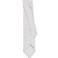 CRAVATTA SARTORIALE 7 PIEGHE IN SETA BIANCA Microfantasia fiore