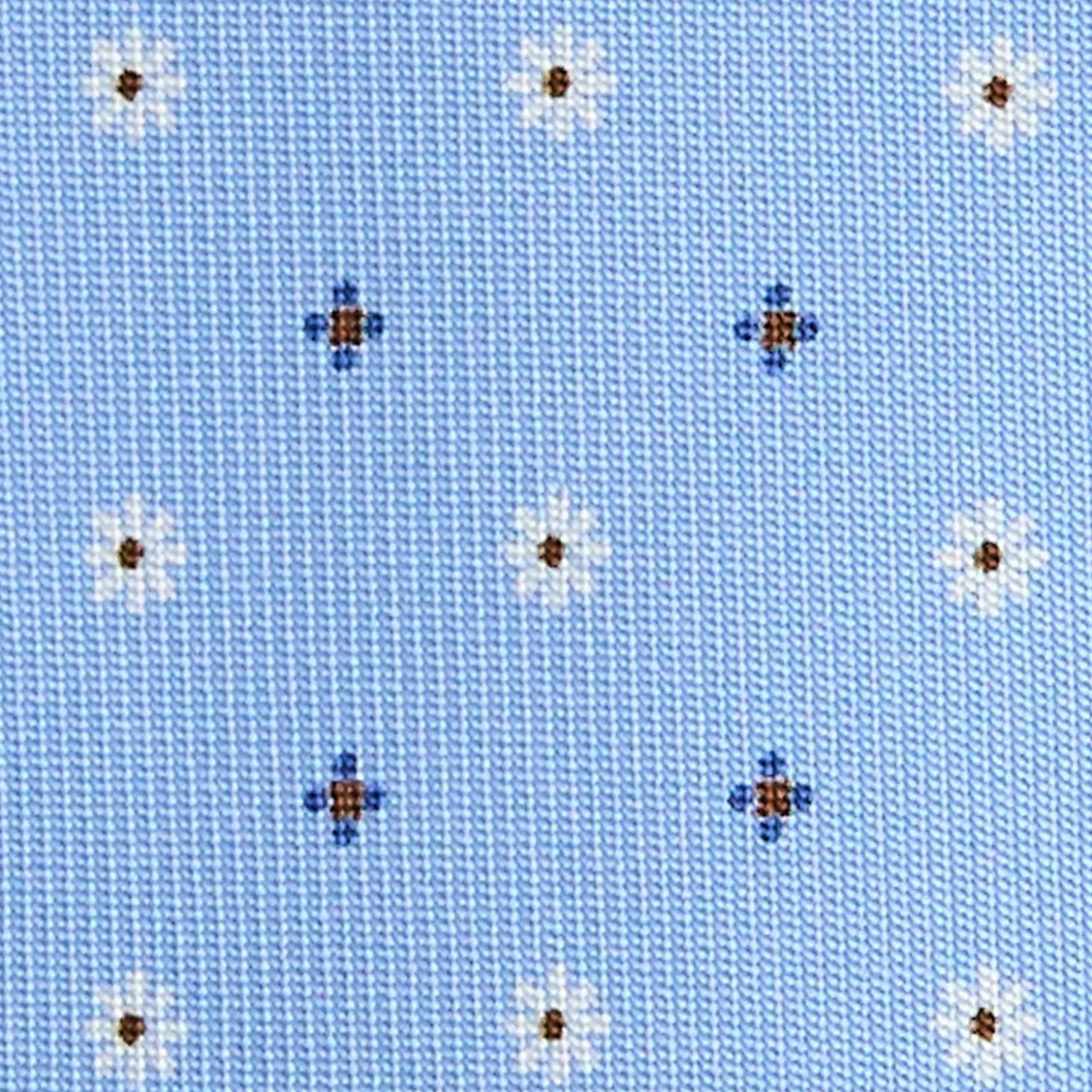 CRAVATTA SARTORIALE 5 PIEGHE IN SETA AZZURRA Microfantasia fiore