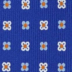 CRAVATTA SARTORIALE 5 PIEGHE IN SETA BLUETTE Microfantasia fiore