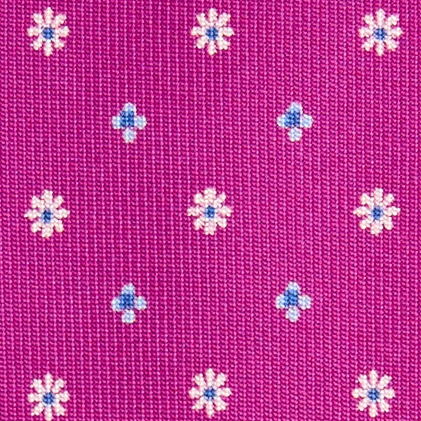 CRAVATTA SARTORIALE 5 PIEGHE IN SETA FUCSIA Microfantasia fiore